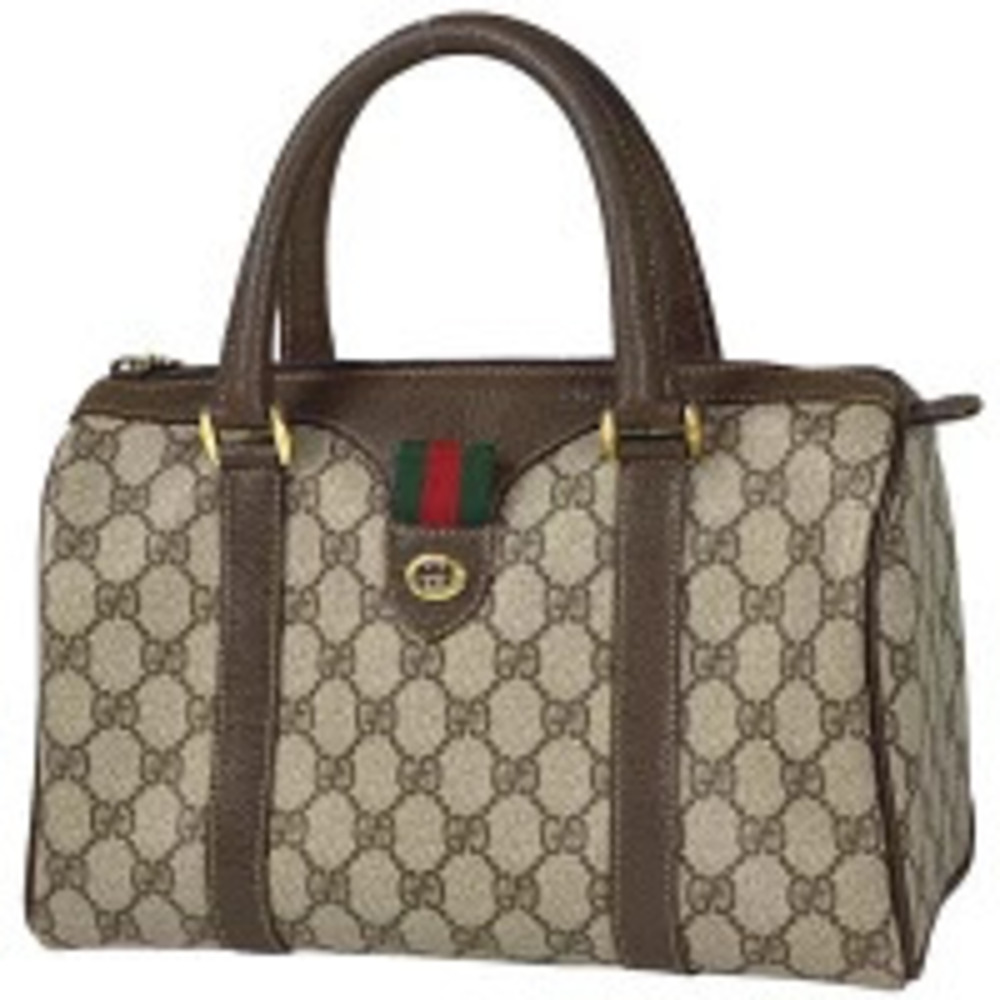 Gucci GG handbag Boston Sherry web canvas brown